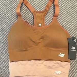 New Balance Brown and Pink Sports Bras